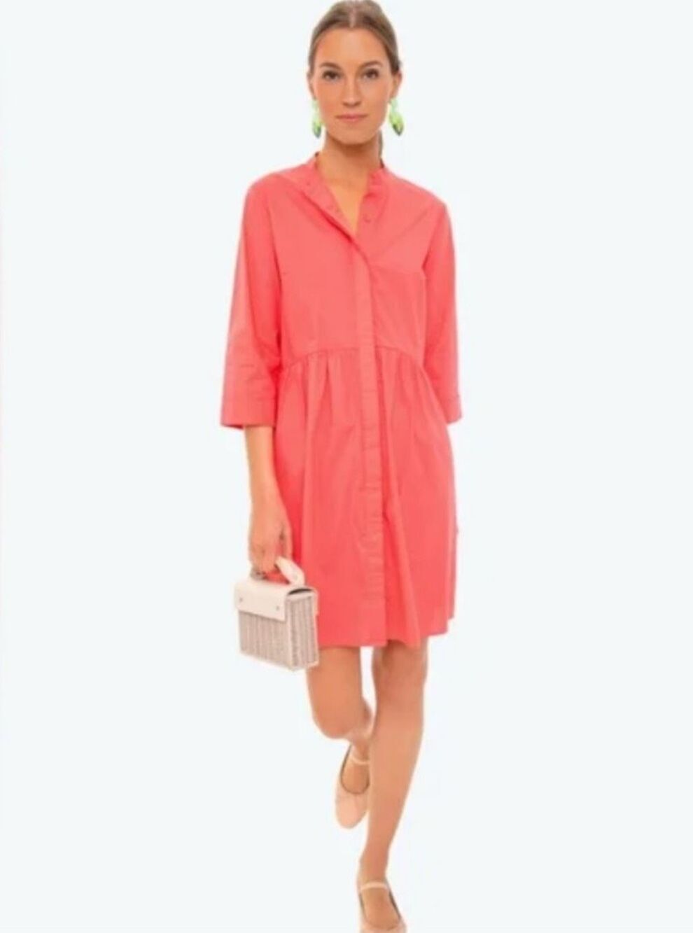 Tuckernuck Poppy Pink Royal Shirt Dress Size XS